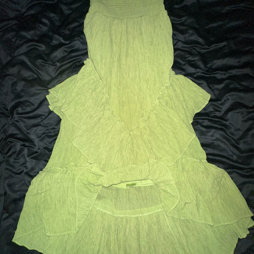 Green Ruffled Maxi dress